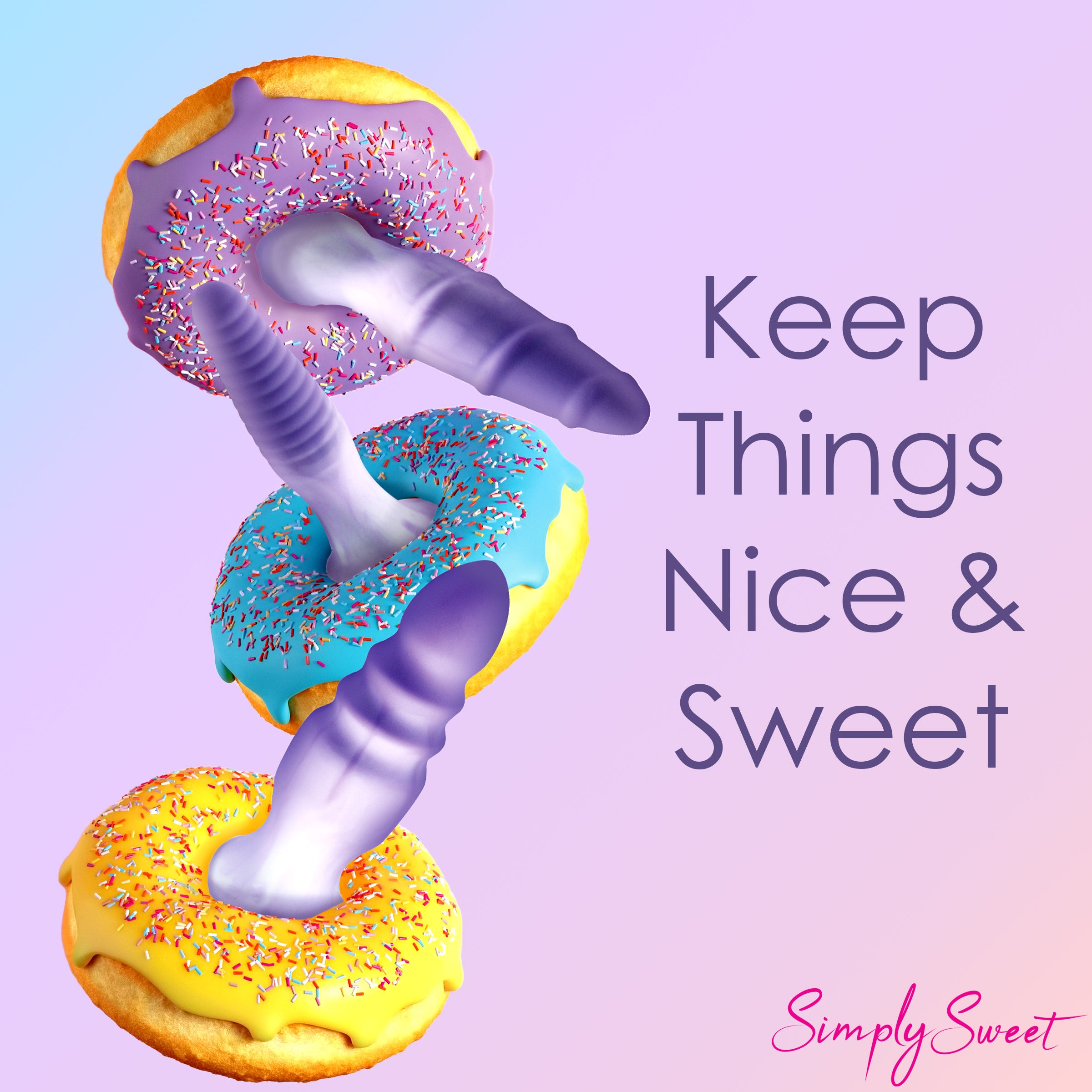 Simply Sweet 3 Piece Silicone Butt Plug Set - Purple Purple