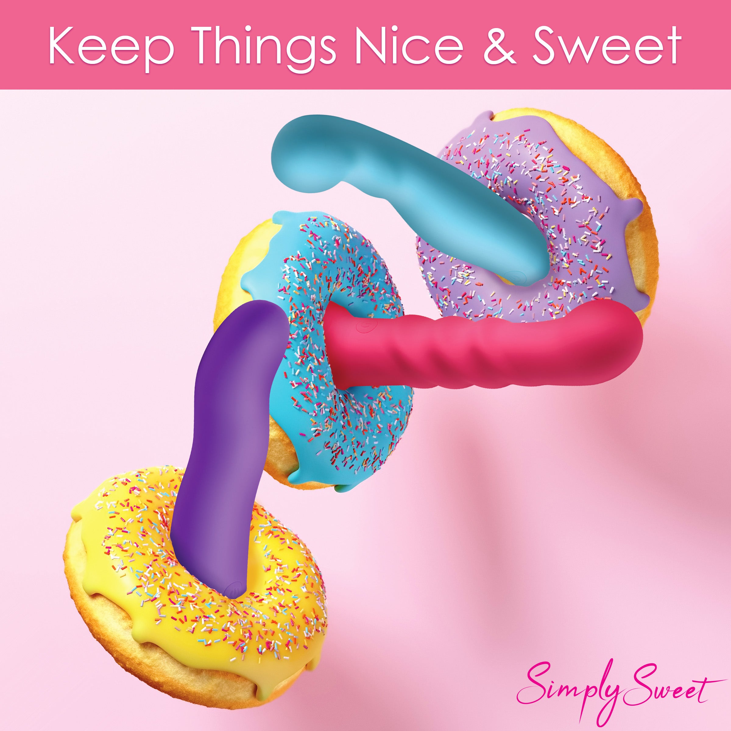 Simply Sweet 21X Vibrating Ribbed Silicone Dildo Pink