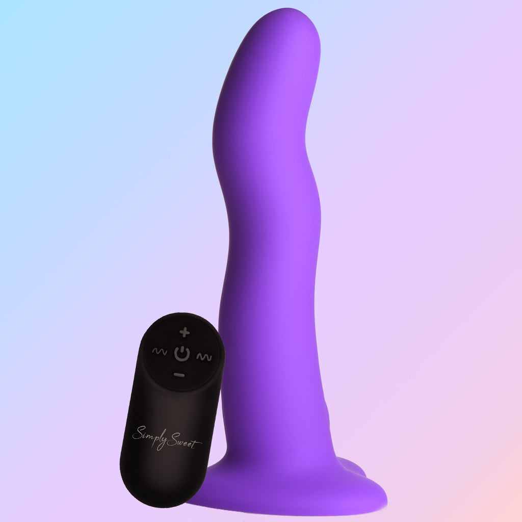 Simply Sweet 21X Vibrating Wavy Silicone Dildo Purple
