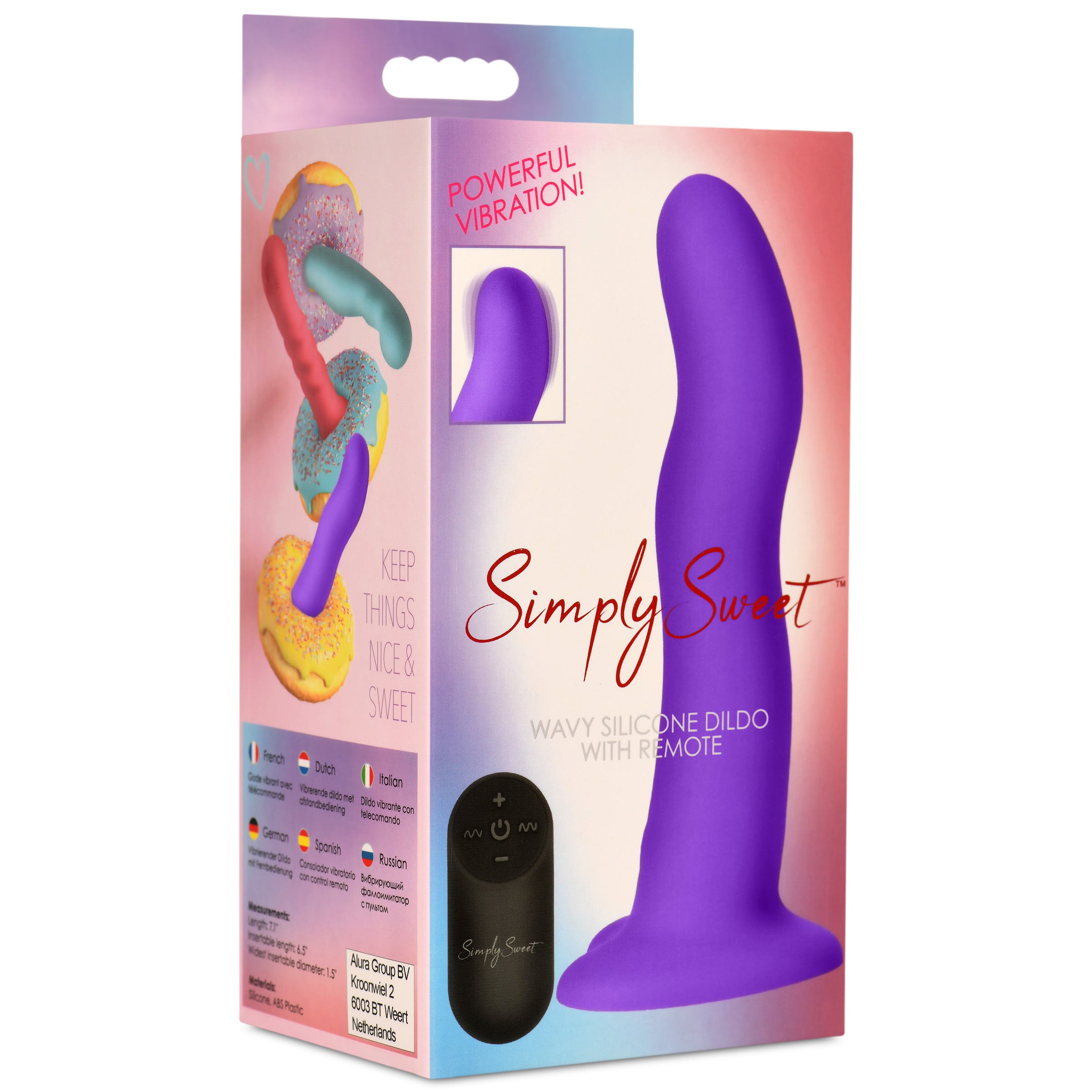 Simply Sweet 21X Vibrating Wavy Silicone Dildo Purple