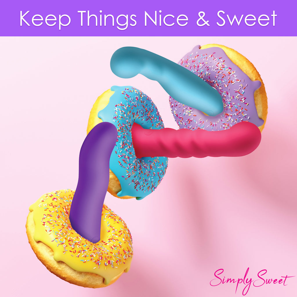 Simply Sweet 21X Vibrating Wavy Silicone Dildo Purple