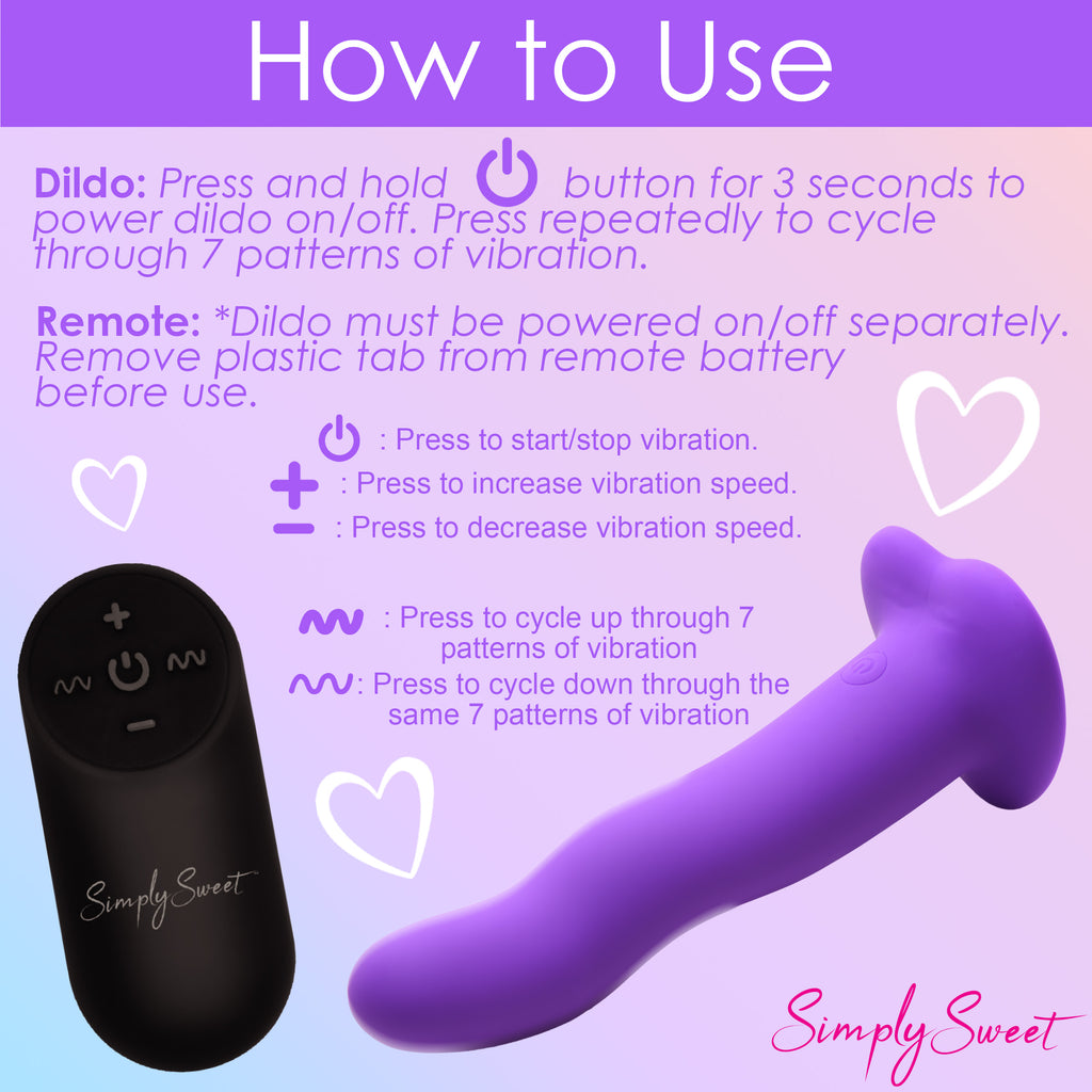Simply Sweet 21X Vibrating Wavy Silicone Dildo Purple