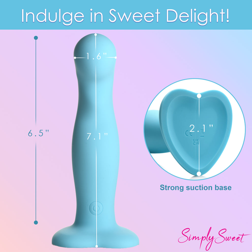 Simply Sweet 21X Vibrating Thick Silicone Dildo Blue