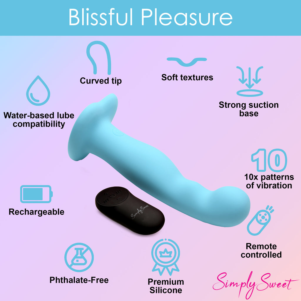 Simply Sweet 21X Vibrating Thick Silicone Dildo Blue