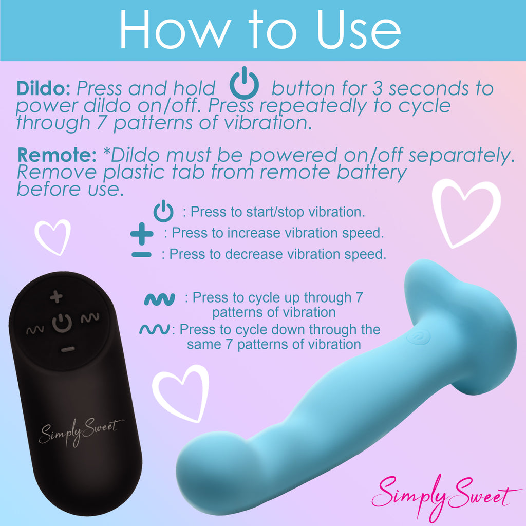 Simply Sweet 21X Vibrating Thick Silicone Dildo Blue