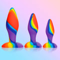 Simply Sweet 3 Piece Rainbow  Silicone Butt Plug Set Multi