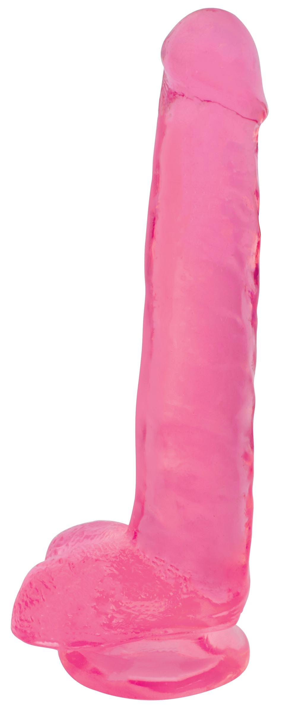Lollicock 8 Inch Slim Stick with Balls Cherry Ice Dildo Pink
