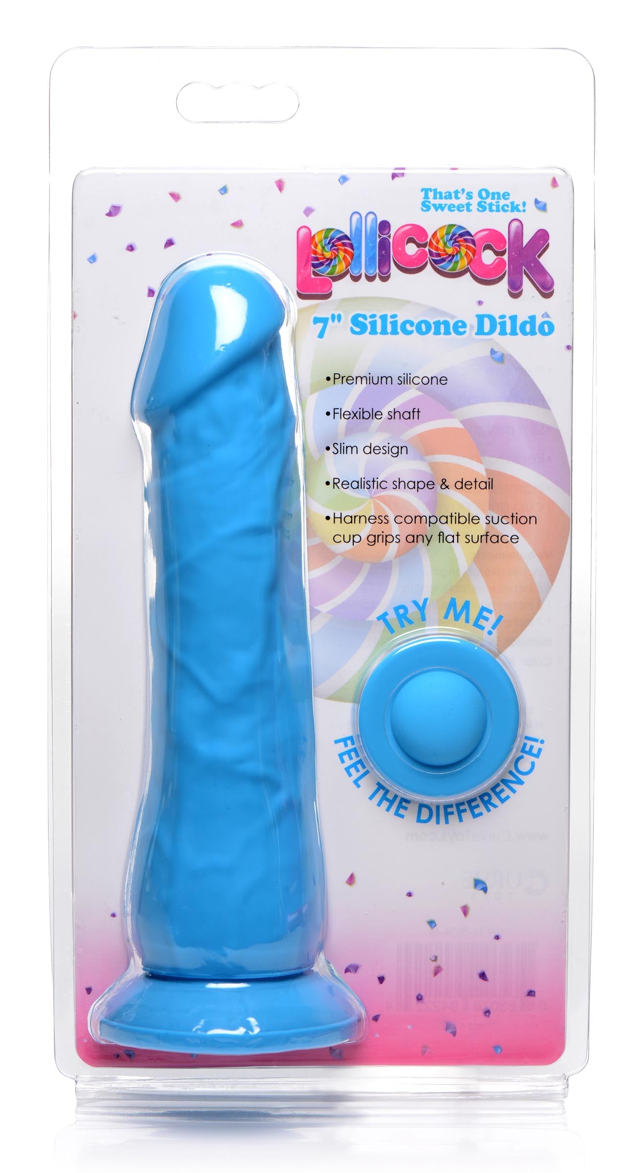 Lollicock 7 Inch Silicone Dildo - Berry Blue