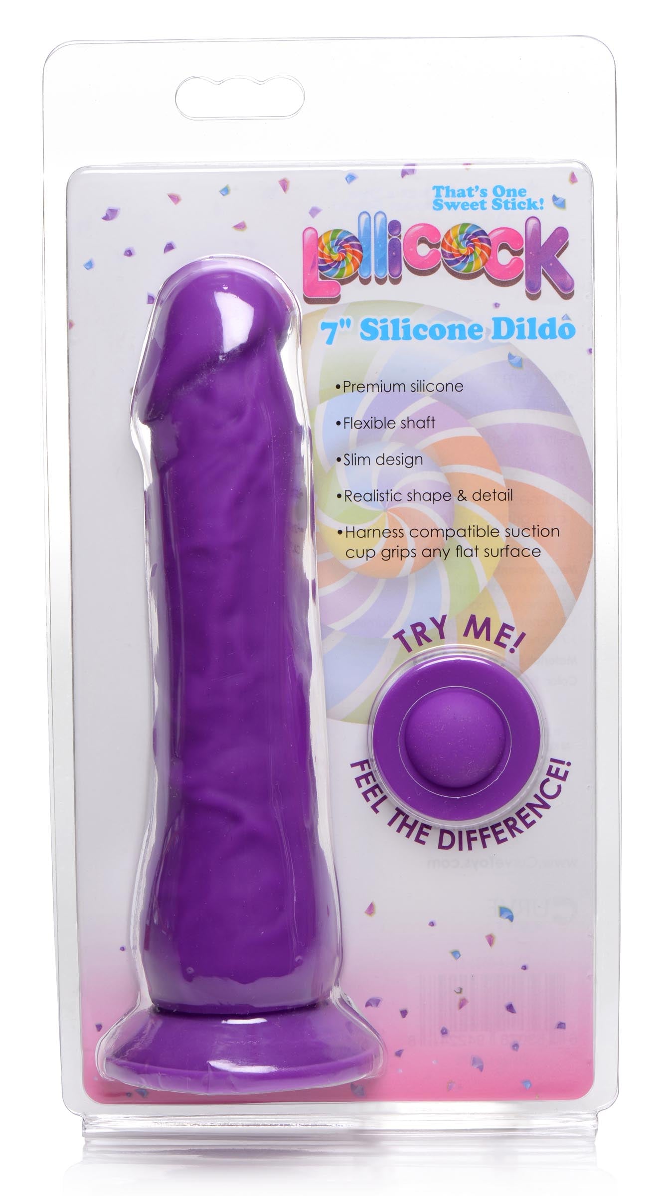 Lollicock 7 Inch Silicone Dildo - Grape Purple