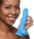 Lollicock 7 Inch Silicone Dildo with Balls - Berry Blue