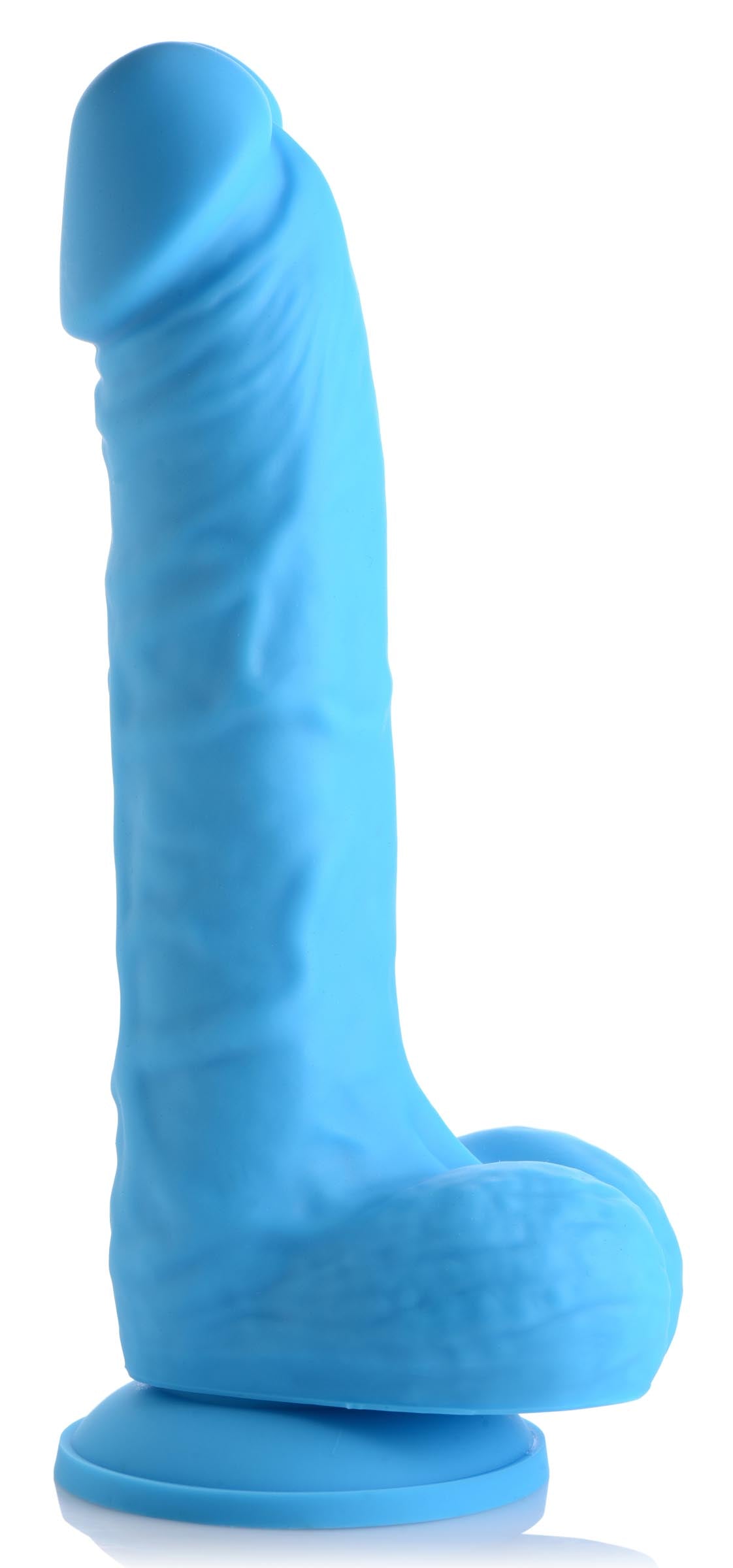 Lollicock 7 Inch Silicone Dildo with Balls - Berry Blue