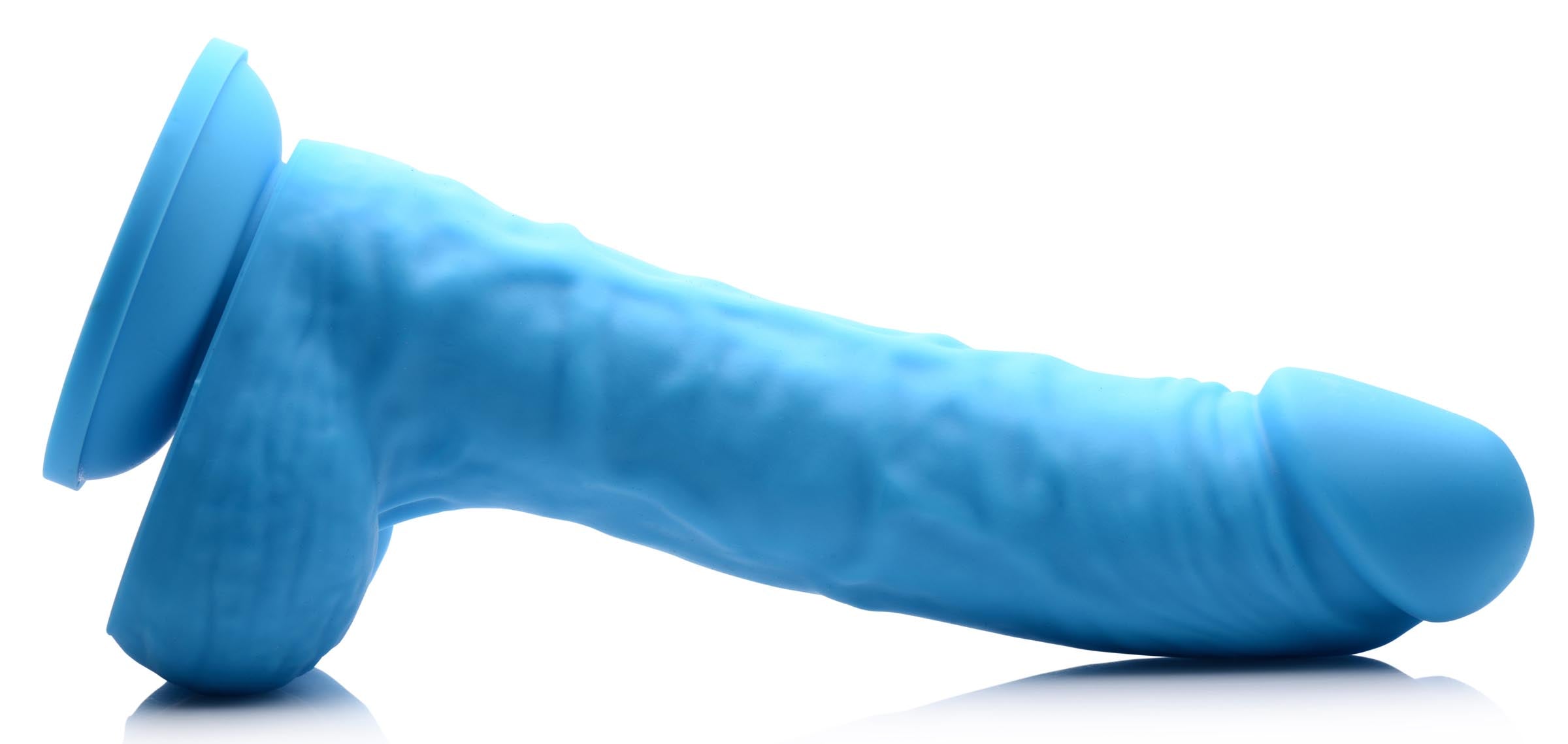 Lollicock 7 Inch Silicone Dildo with Balls - Berry Blue