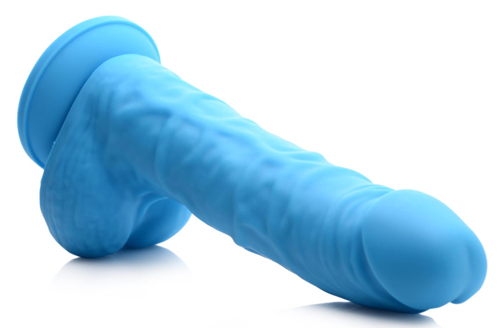 Lollicock 7 Inch Silicone Dildo with Balls - Berry Blue