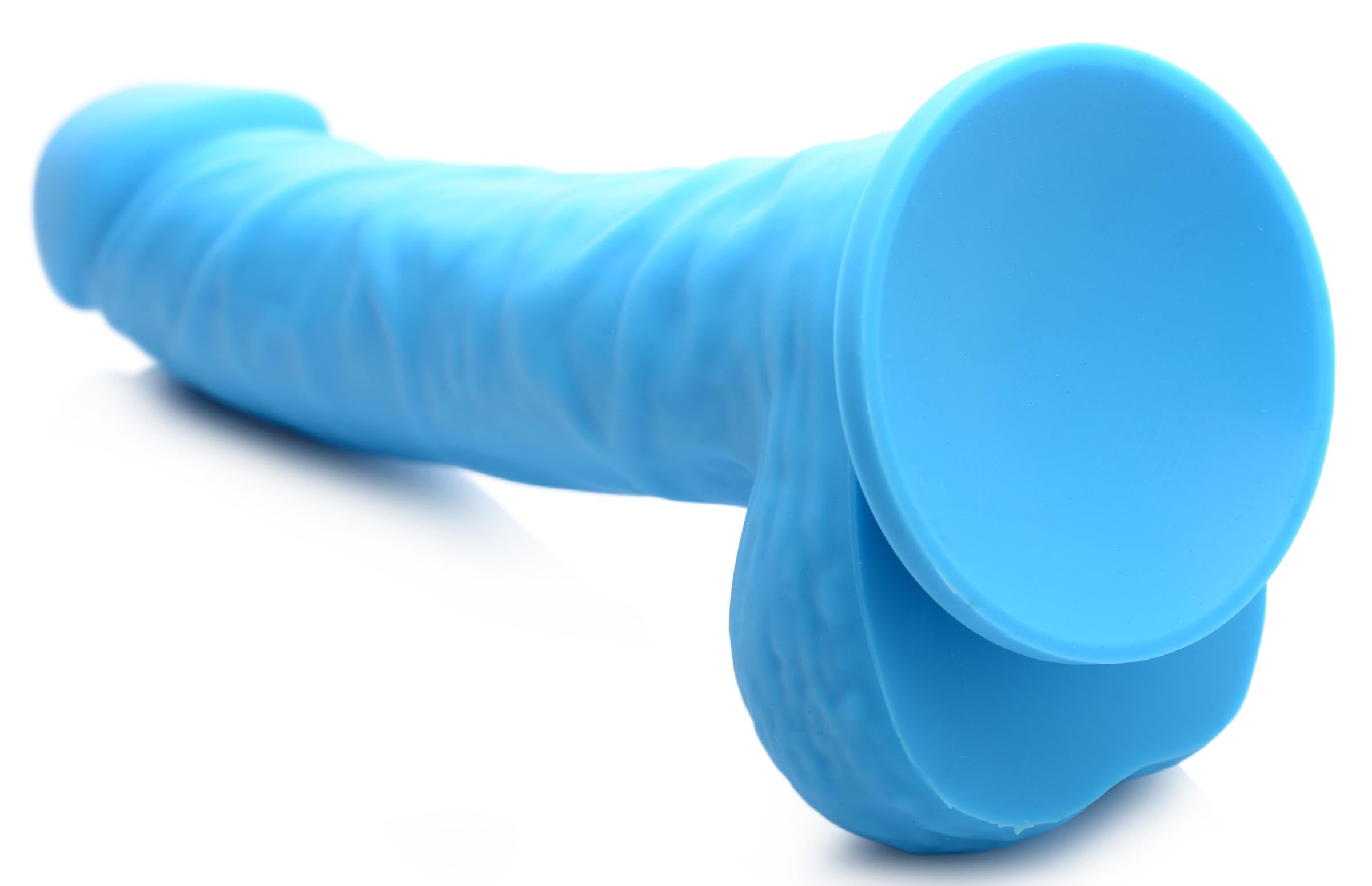 Lollicock 7 Inch Silicone Dildo with Balls - Berry Blue