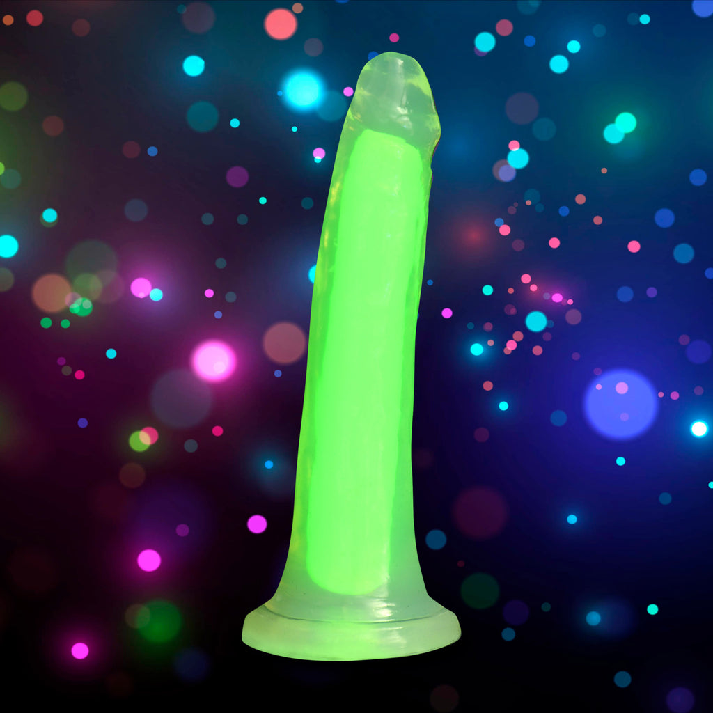Lollicock 7 Inch Glow-in-the-Dark Silicone Dildo - Green Green