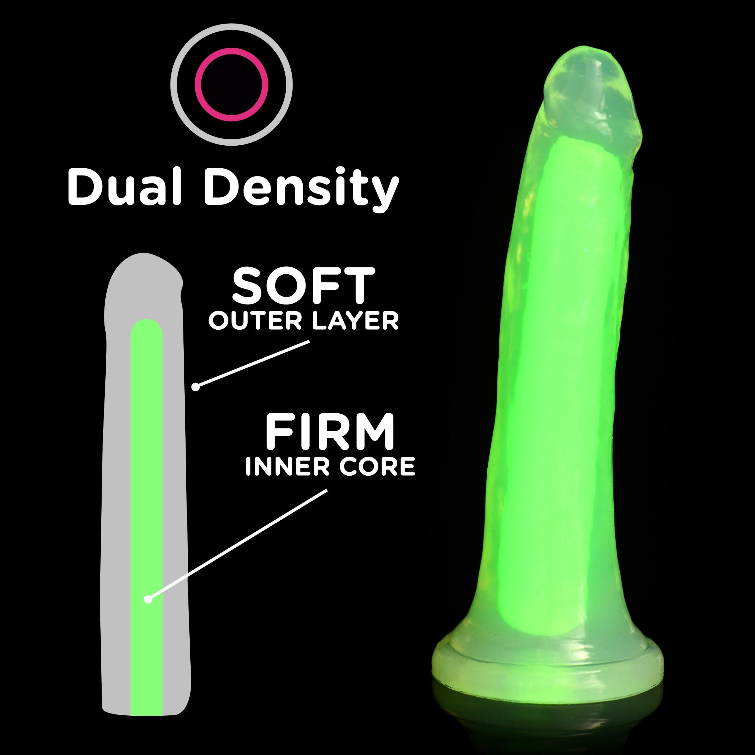 Lollicock 7 Inch Glow-in-the-Dark Silicone Dildo - Green Green