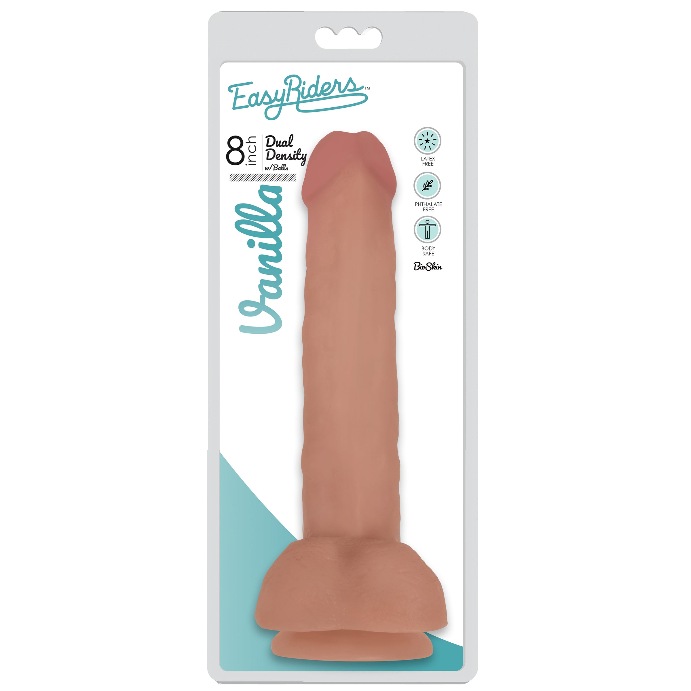 Easy Riders Easy Riders 8 Inch Dual Density Dildo With Balls - Flesh Flesh