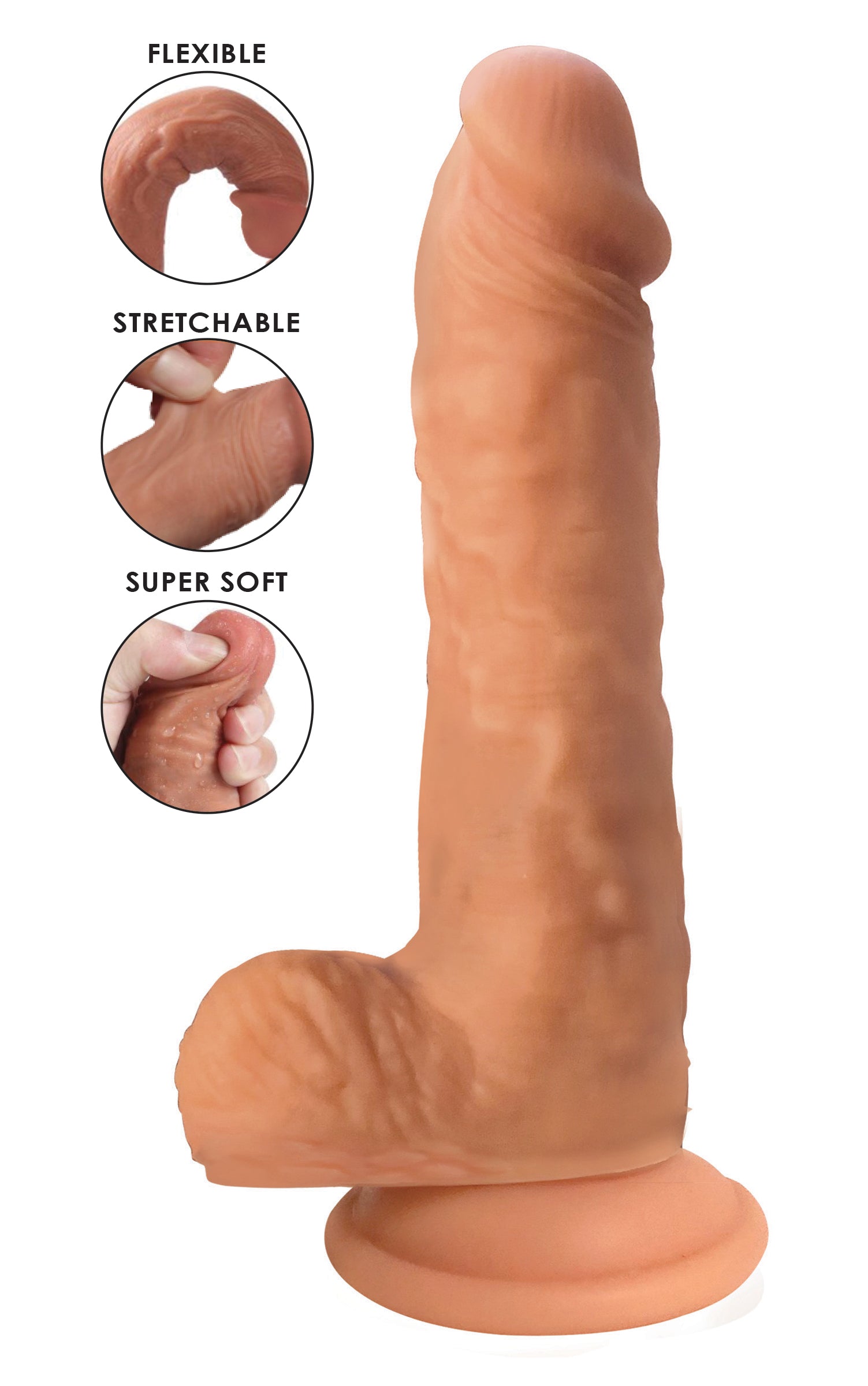 Easy Riders Easy Riders Dual Density Silicone Dildo - 6 Inch Flesh
