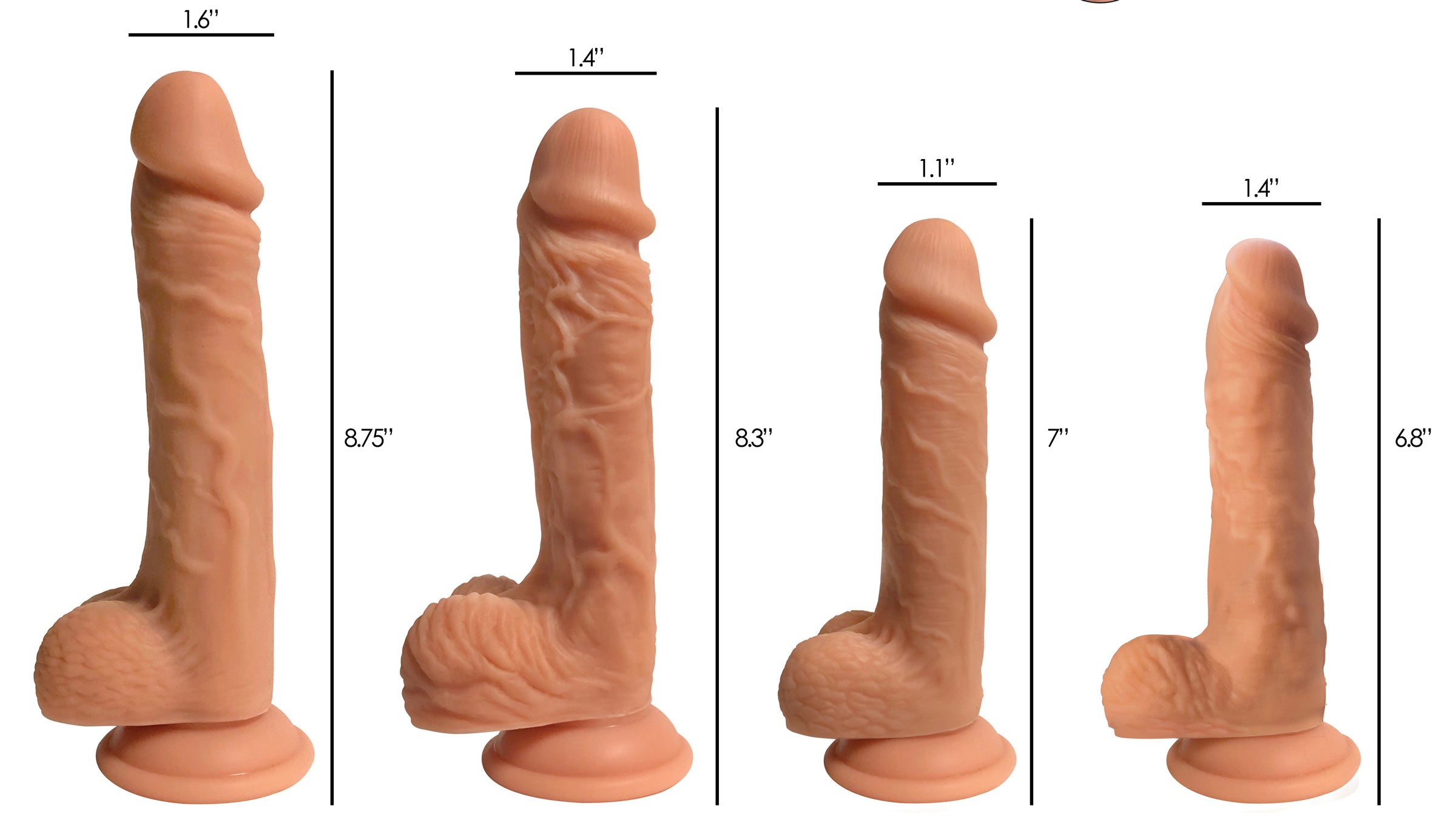 Easy Riders Easy Riders Dual Density Silicone Dildo - 8 Inch Flesh
