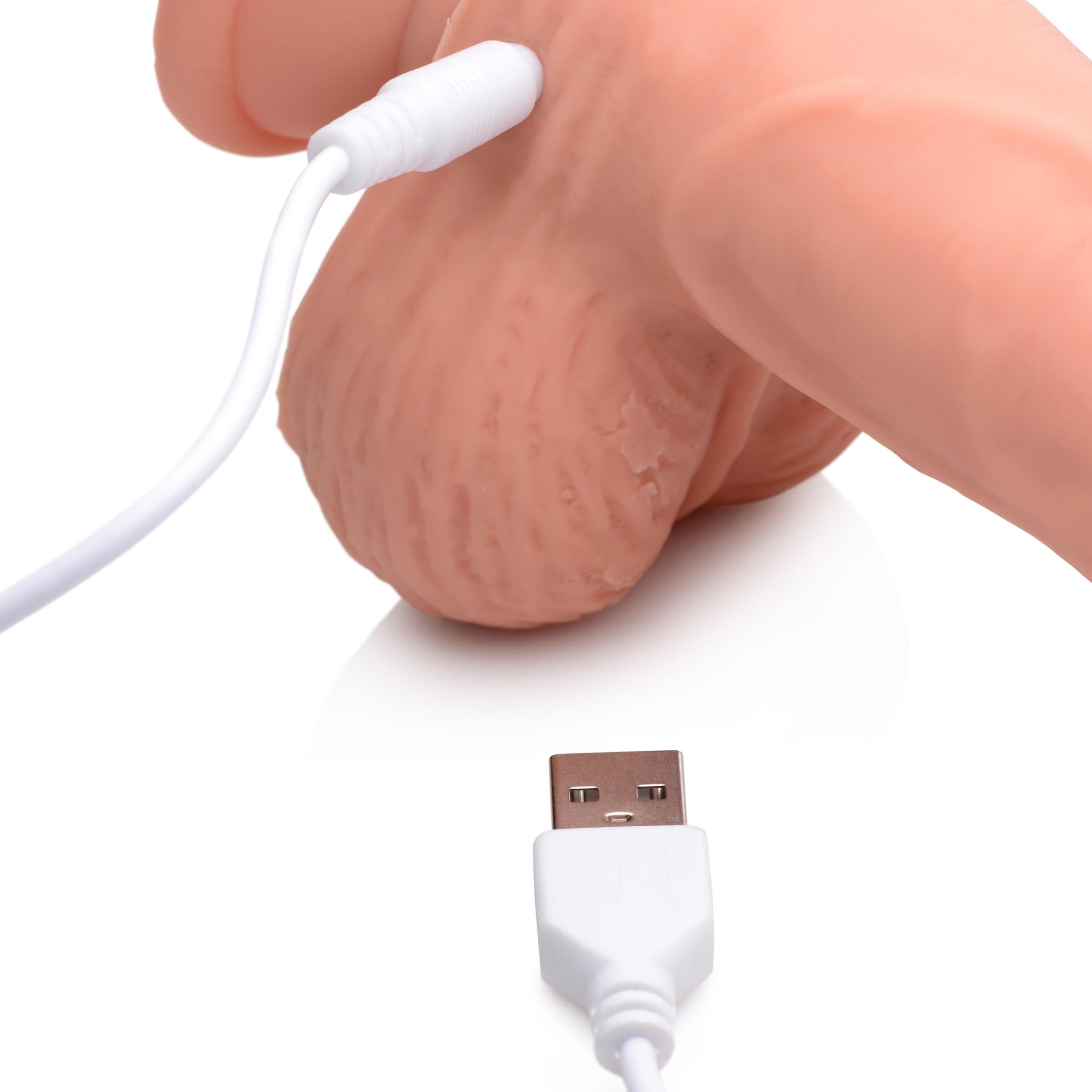 Easy Riders Thrusting and Vibrating 8 Inch Dildo - Light Flesh