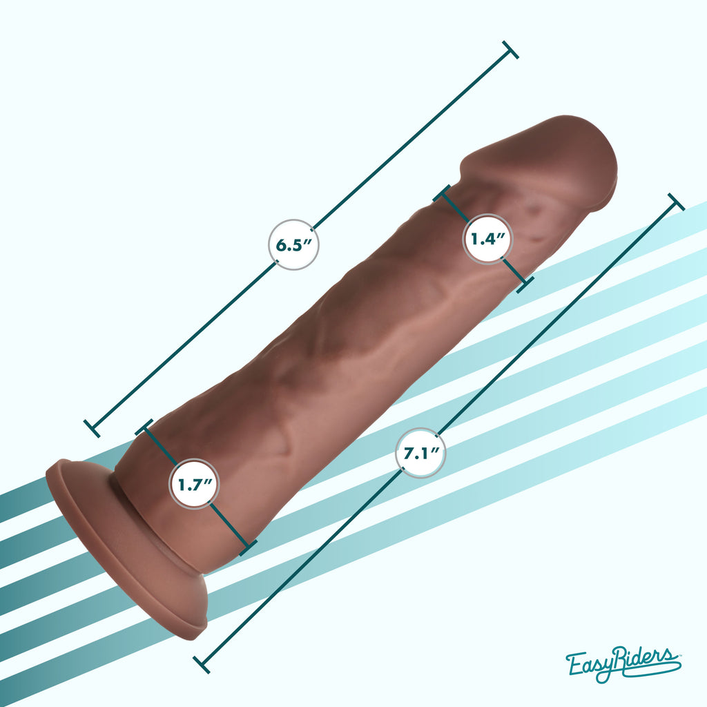 Easy Riders Easy Riders 7 Inch Silicone Dildo - Dark Brown