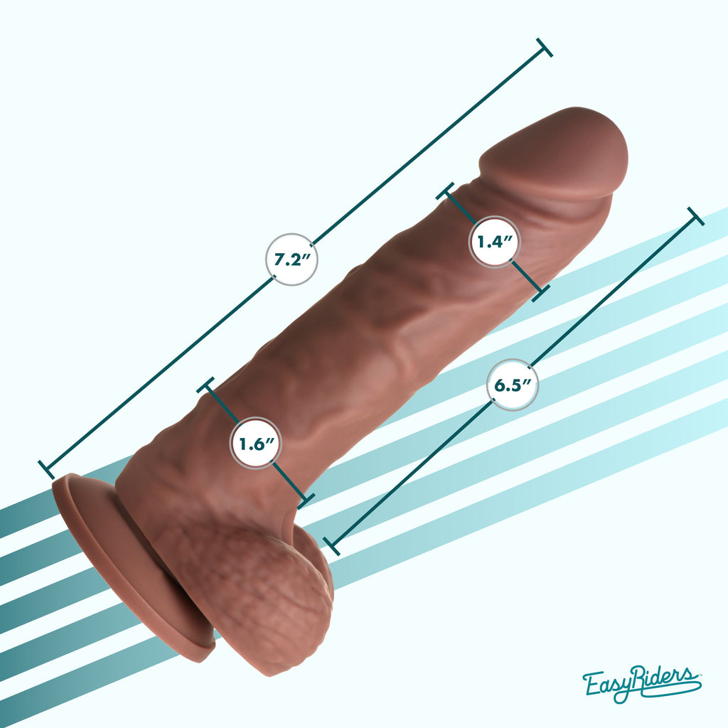 Easy Riders Easy Riders 7 Inch Silicone Dildo with Balls - Dark Brown