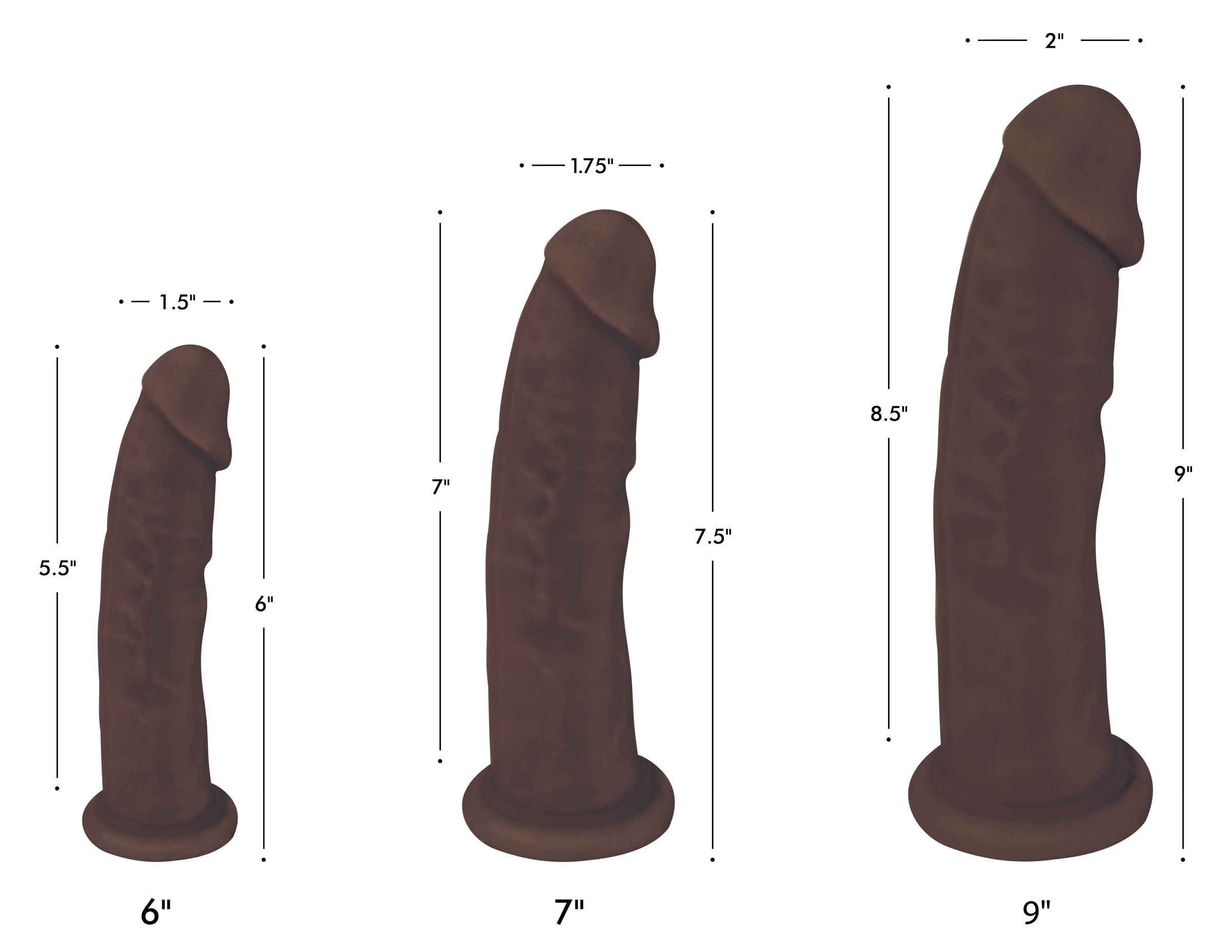 Fleshstixxx Silexpan Dark Hypoallergenic Silicone Dildo - 9 Inch Brown