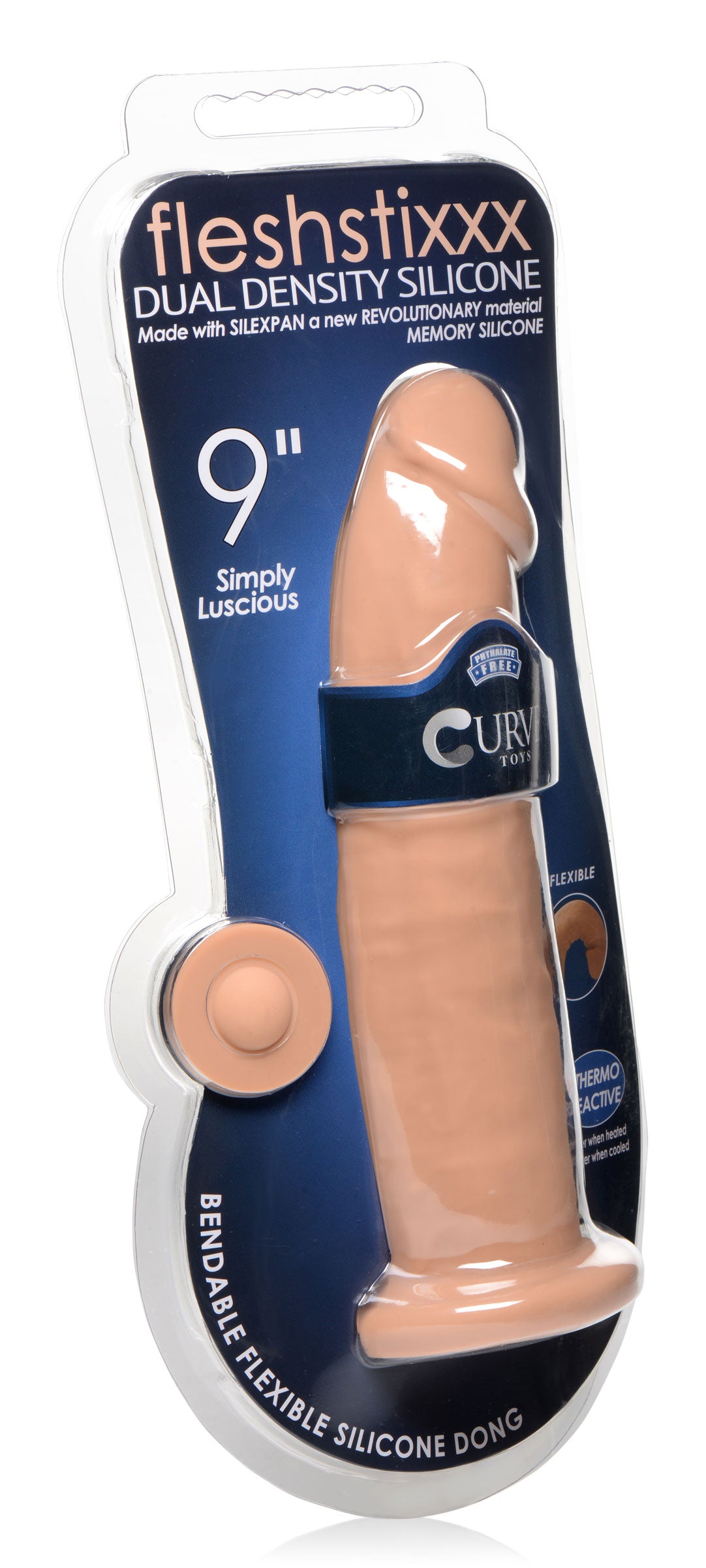 Fleshstixxx Silexpan Medium Hypoallergenic Silicone Dildo - 9 Inch Tan