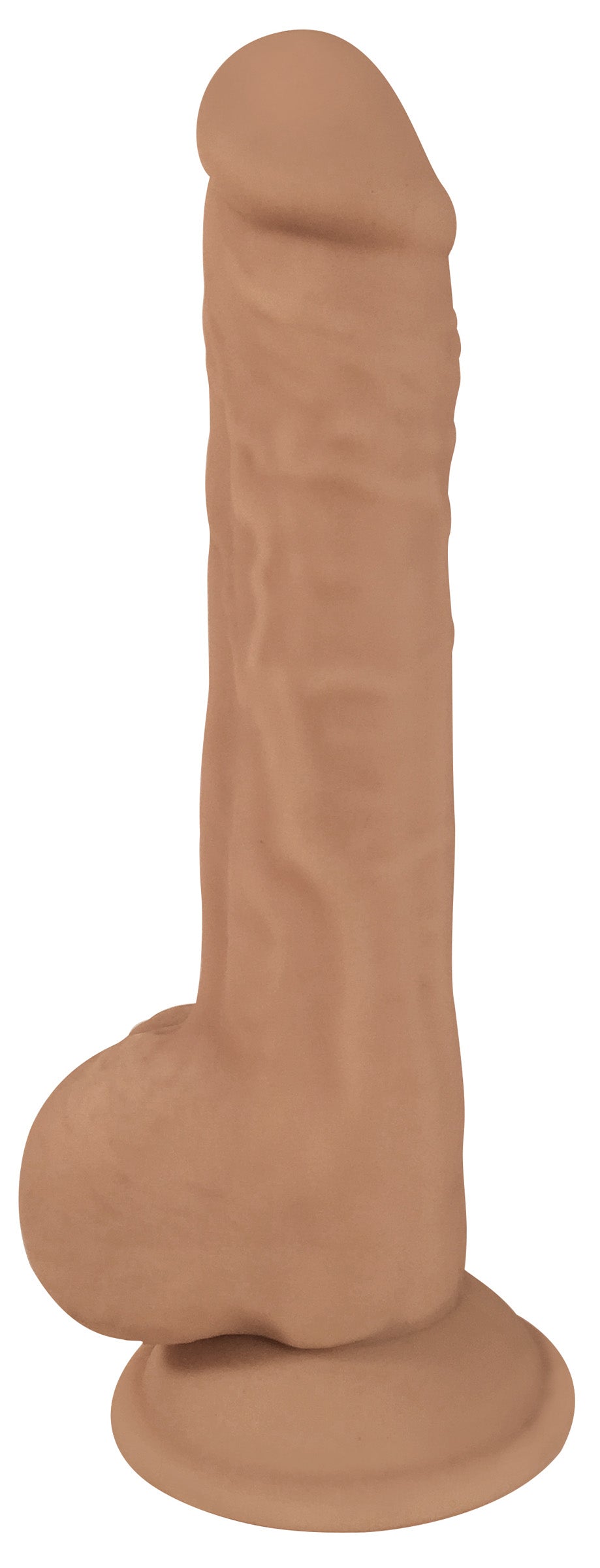 Fleshstixxx Silexpan Hypoallergenic Light Silicone Dildo with Balls - 9 Inch Tan