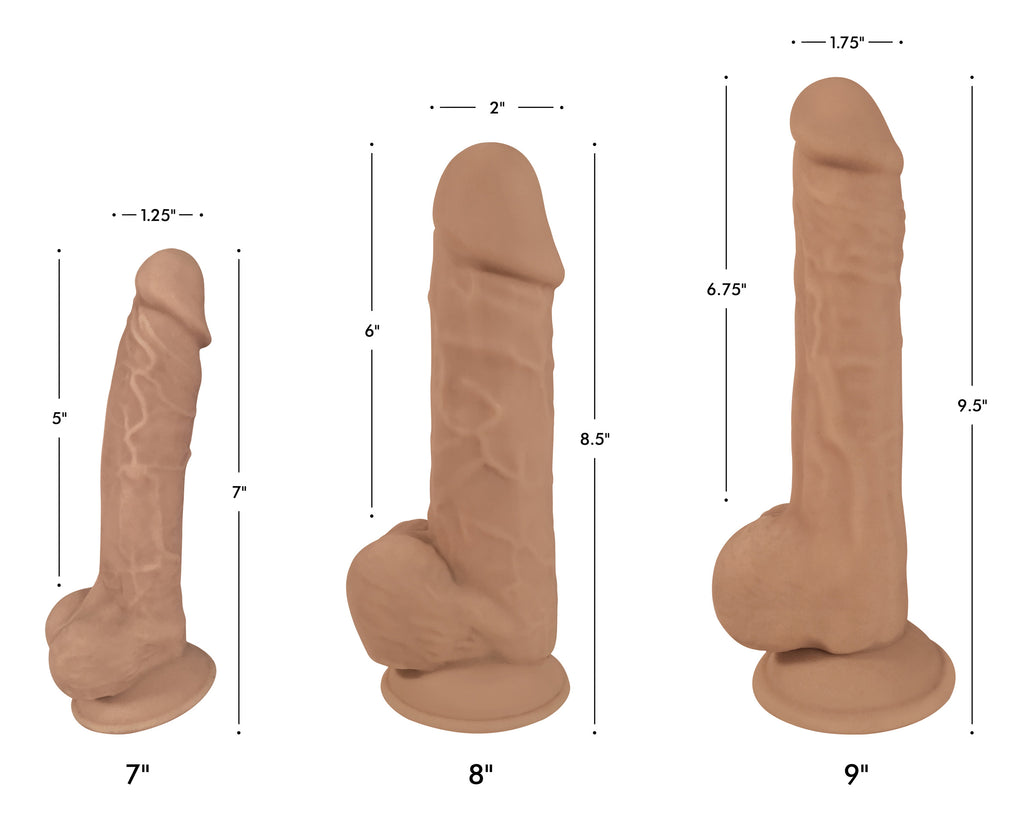 Fleshstixxx Silexpan Hypoallergenic Light Silicone Dildo with Balls - 9 Inch Tan