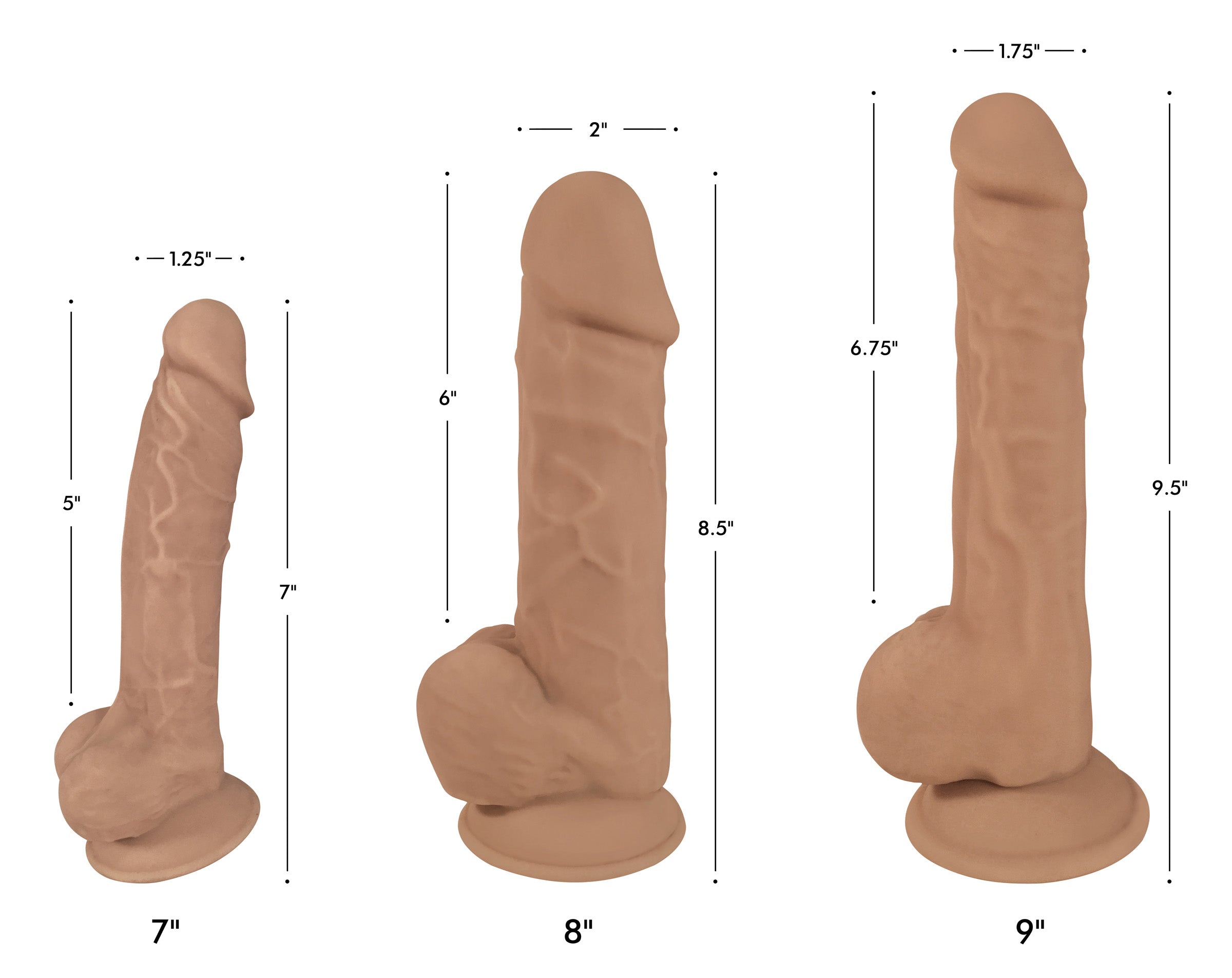 Fleshstixxx Silexpan Hypoallergenic Light Silicone Dildo with Balls - 9 Inch Tan