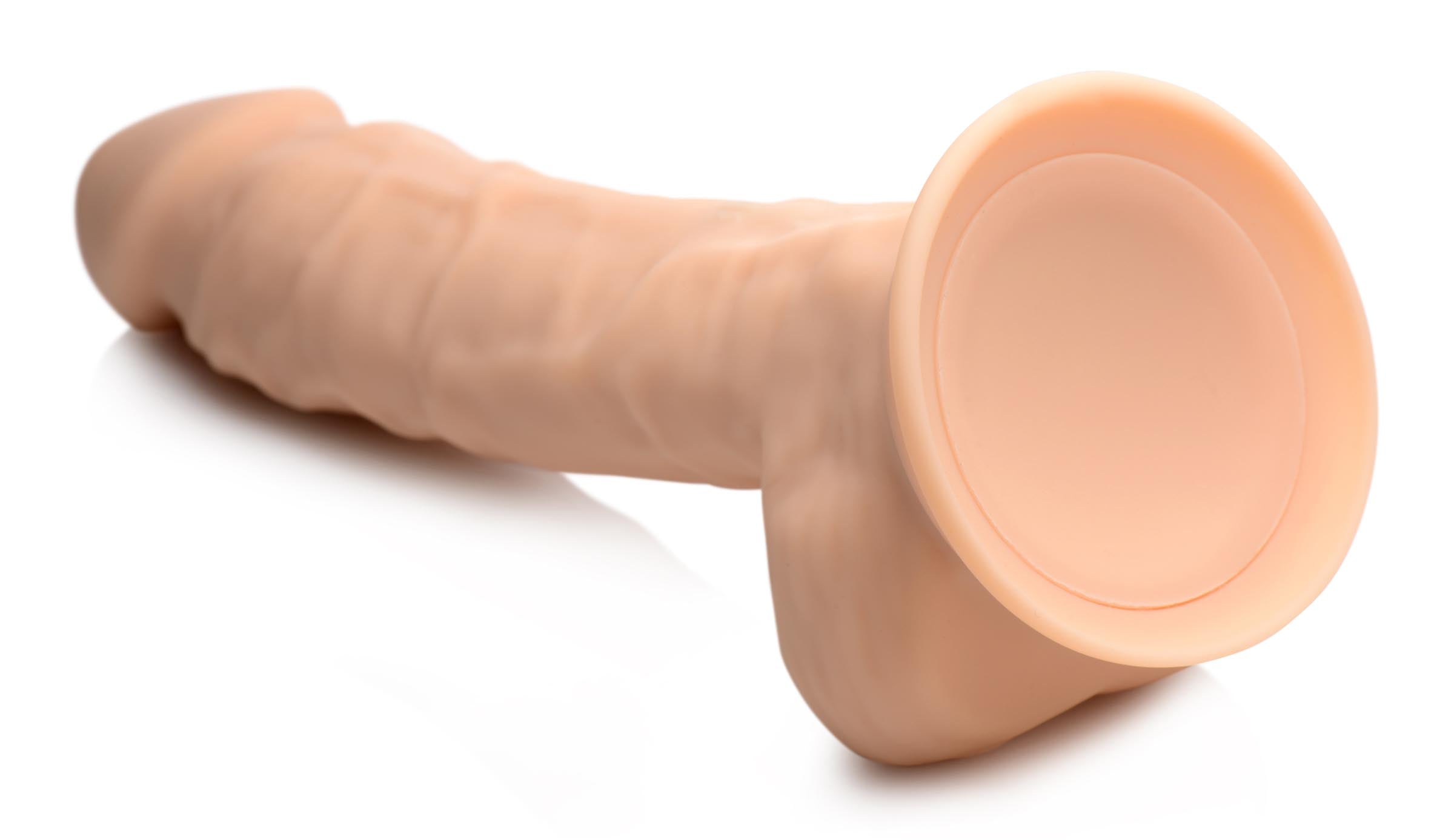 Fleshstixxx 8 Inch Silexpan Hypoallergenic Silicone Vibrating Dildo - Light Flesh