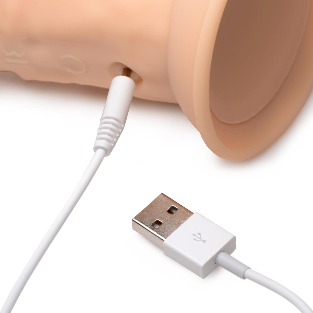 Fleshstixxx 8 Inch Silexpan Hypoallergenic Silicone Vibrating Dildo - Light Flesh