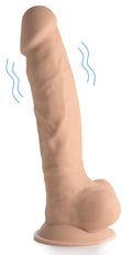 Fleshstixxx 8 Inch Silexpan Hypoallergenic Silicone Vibrating Dildo - Medium Tan