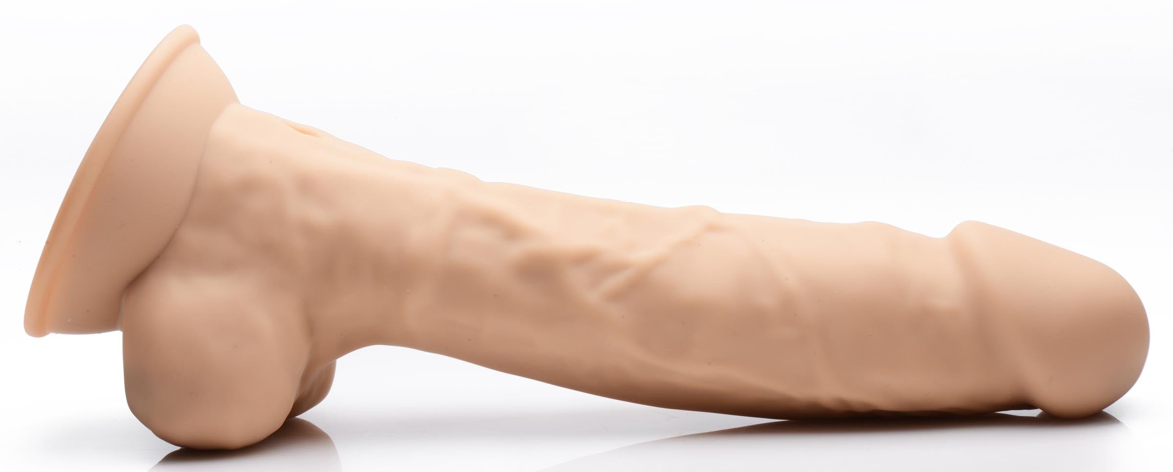 Fleshstixxx 8 Inch Silexpan Hypoallergenic Silicone Vibrating Dildo - Medium Tan