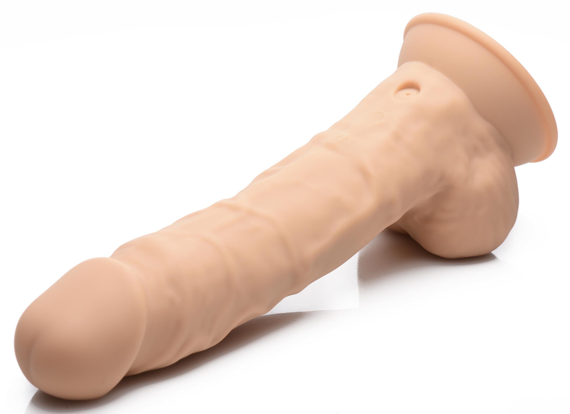 Fleshstixxx 8 Inch Silexpan Hypoallergenic Silicone Vibrating Dildo - Medium Tan