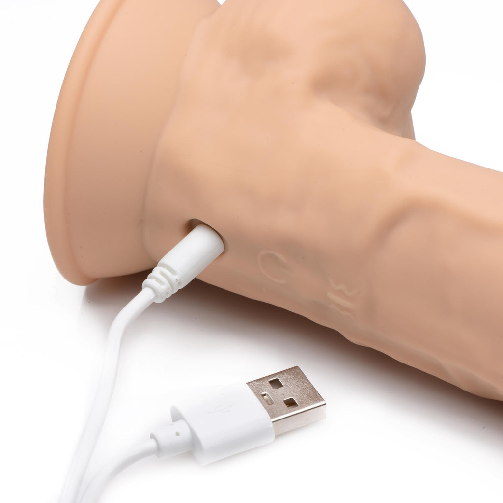 Fleshstixxx 8 Inch Silexpan Hypoallergenic Silicone Vibrating Dildo - Medium Tan