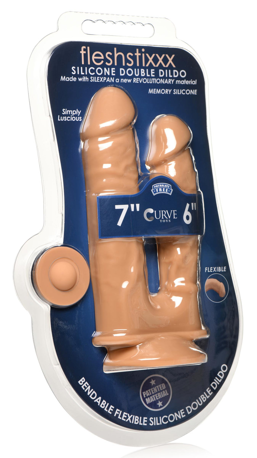 Fleshstixxx Silexpan Hypoallergenic Silicone Double Dildo Tan