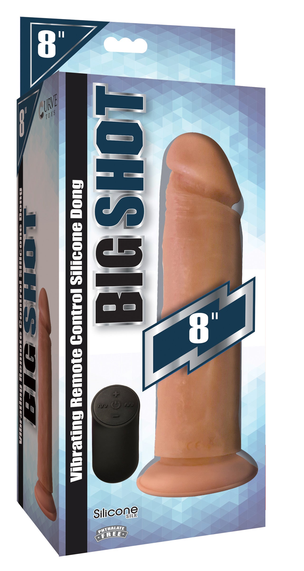 Big Shot Big Shot Vibrating Remote Control Silicone Dildo - 8 Inch Flesh