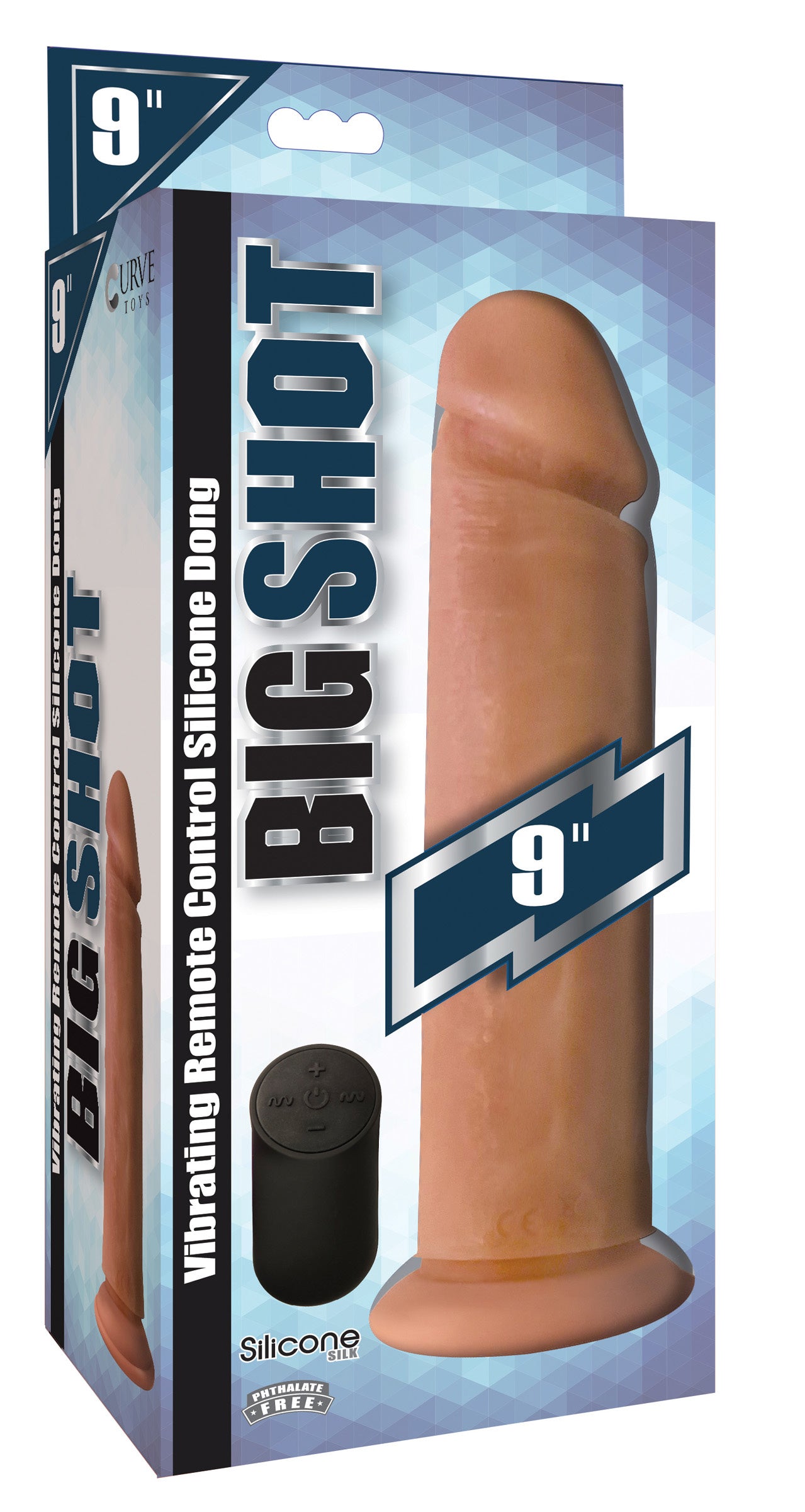 Big Shot Big Shot Vibrating Remote Control Silicone Dildo - 9 Inch Flesh