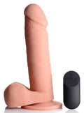 Big Shot Big Shot Vibrating Remote Control Silicone Dildo with Balls - 8 Inch Flesh