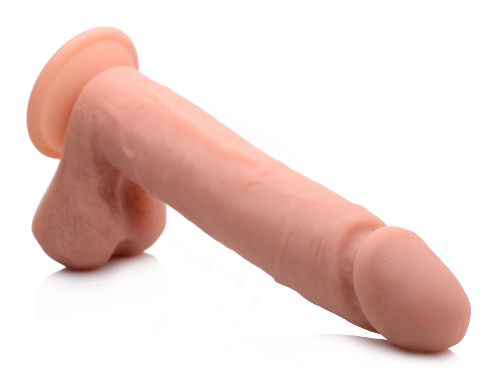 Big Shot Big Shot Vibrating Remote Control Silicone Dildo with Balls - 10 Inch Flesh