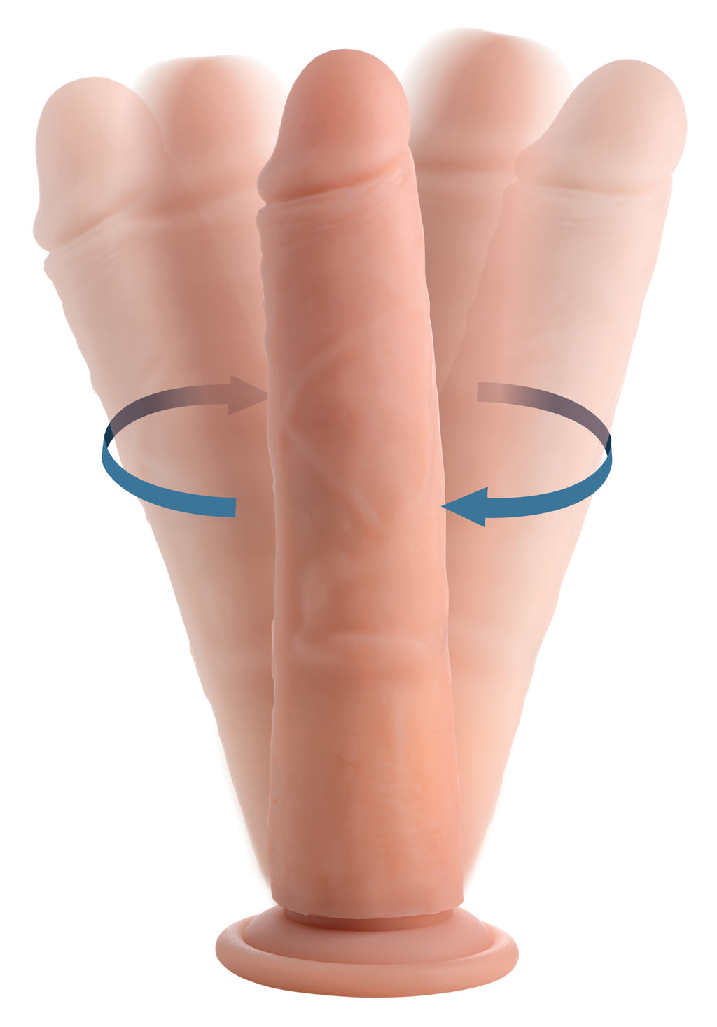 Big Shot Vibrating and Rotating Remote Control Silicone Dildo - 8 Inch Flesh