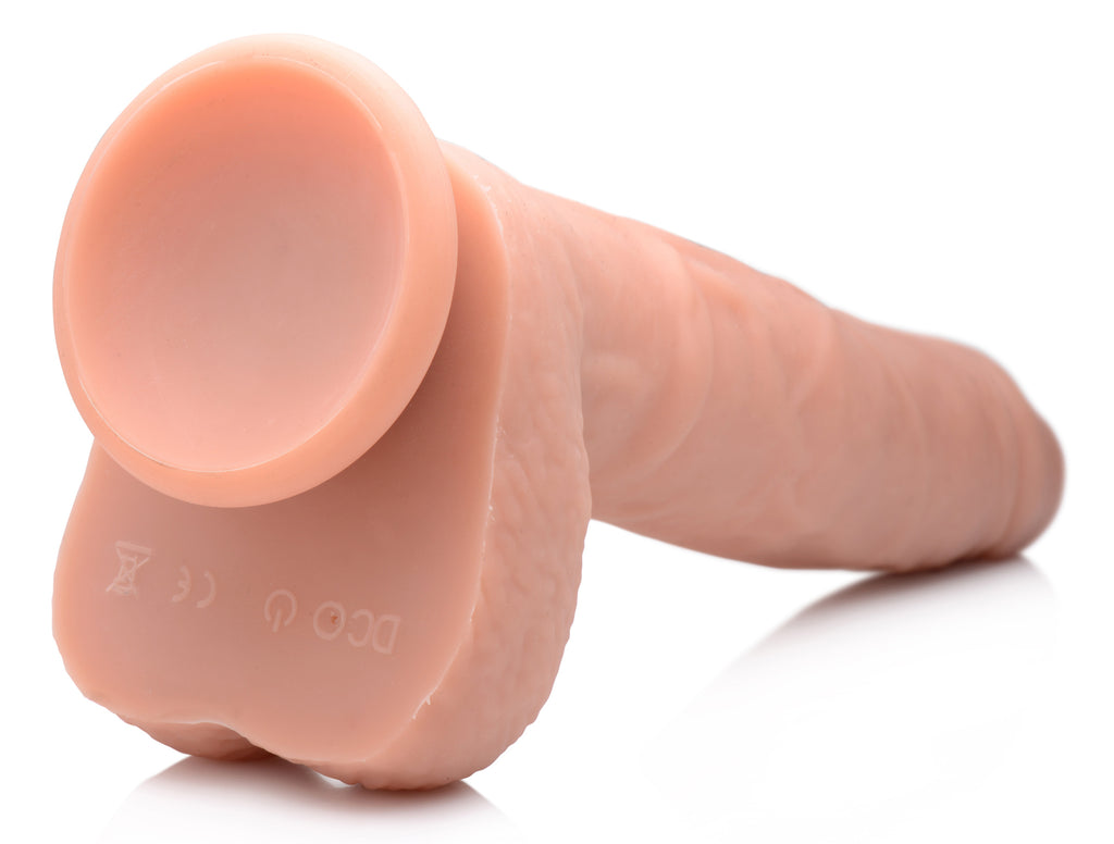 Big Shot Vibrating & Thrusting Remote Control Silicone Dildo - 10 Inch Flesh
