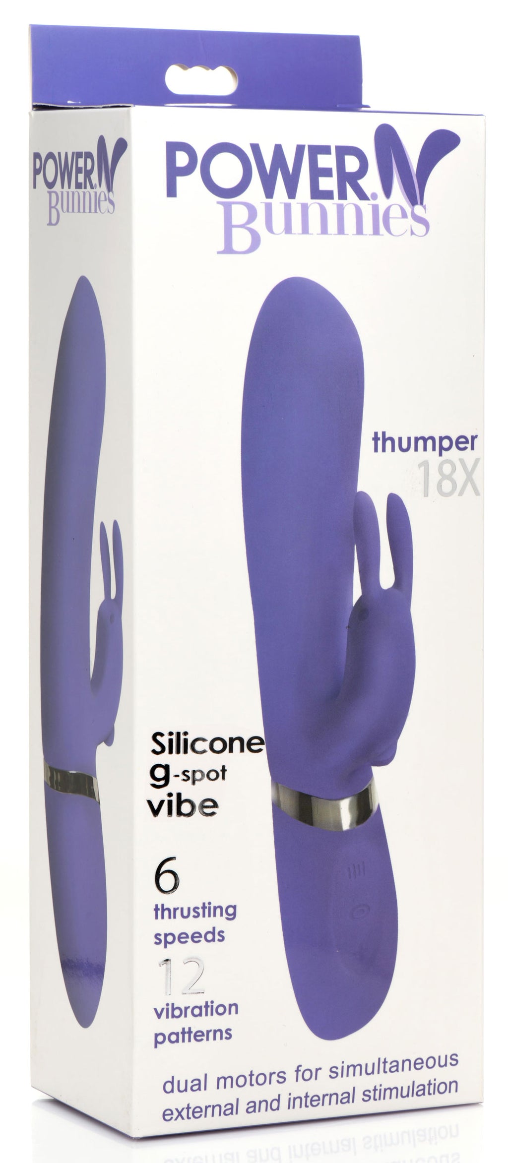 Power Bunnies Thumper 18X Silicone Rabbit Vibrator Purple