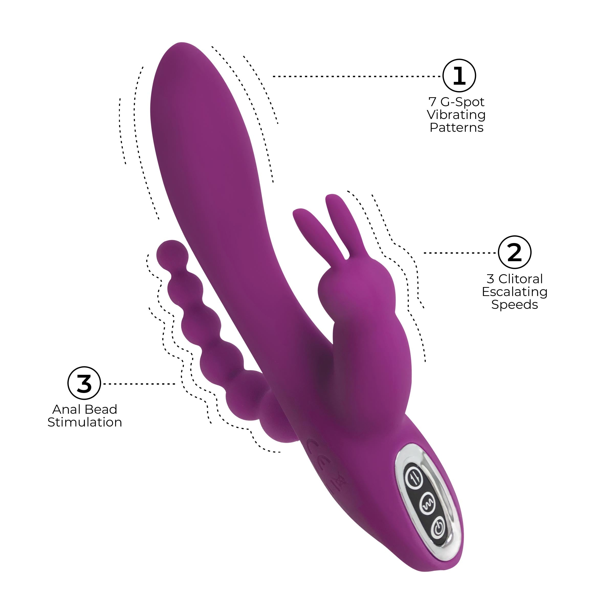 Gossip Quivers 10X Silicone G-spot Rabbit Vibrator Purple