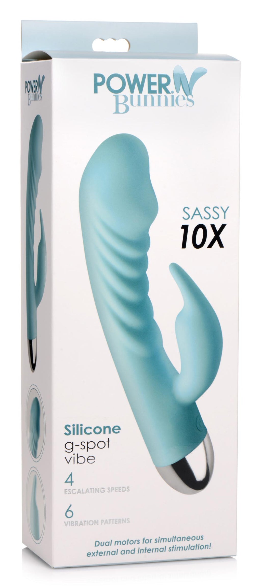 Power Bunnies Sassy 10X Silicone G-Spot Vibrator Blue