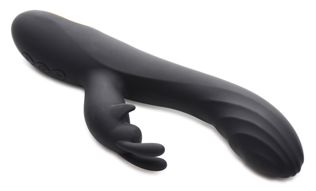 Power Bunnies Cuddles 10X Silicone Rabbit Vibrator Black
