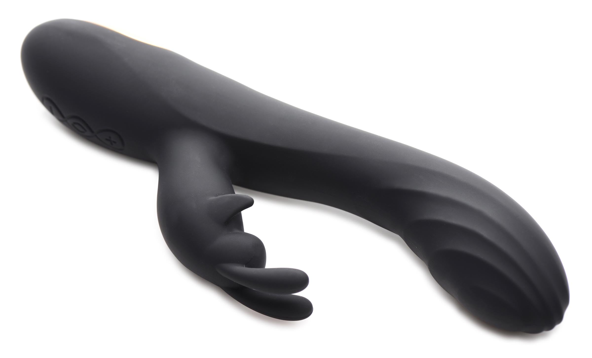 Power Bunnies Cuddles 10X Silicone Rabbit Vibrator Black