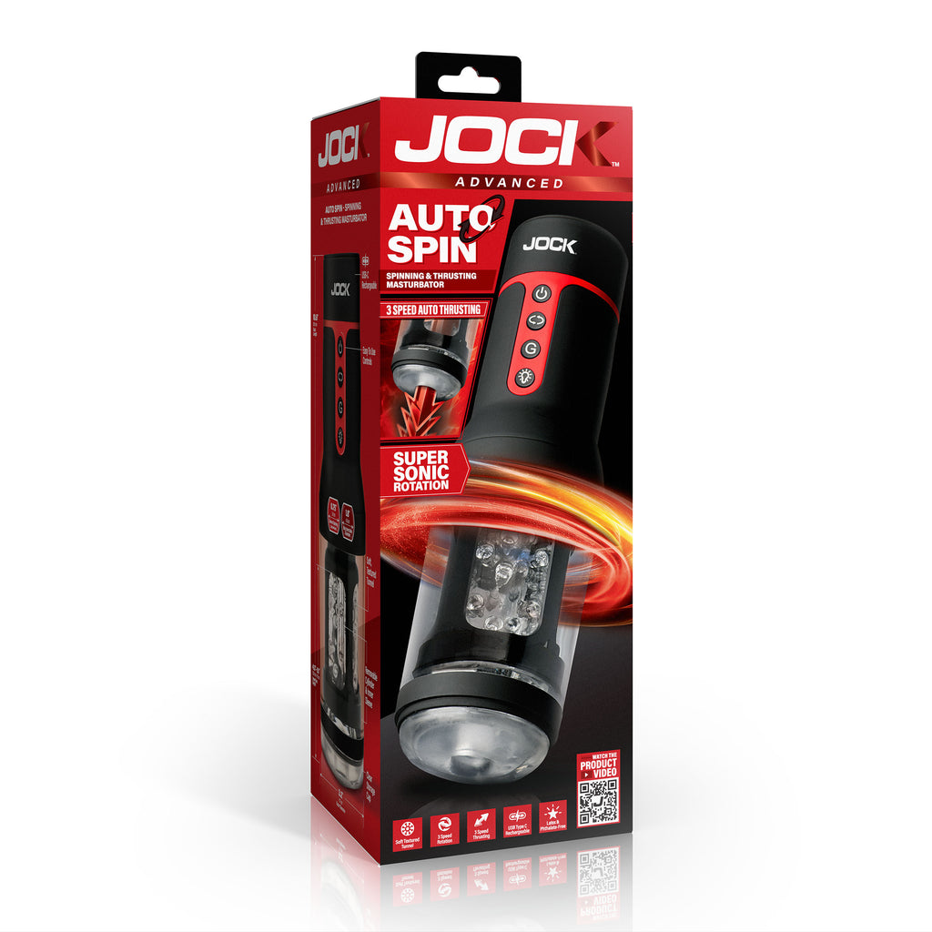 Jock Auto Spin Spinning and Thrusting Masturbator Black